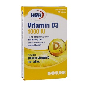 قرص ویتامین D3 1000 واحد یوروویتال 60 عدد