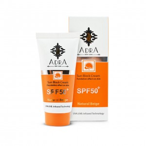 کرم ضد آفتاب پودری بژ طبیعی  SPF50 آدرا