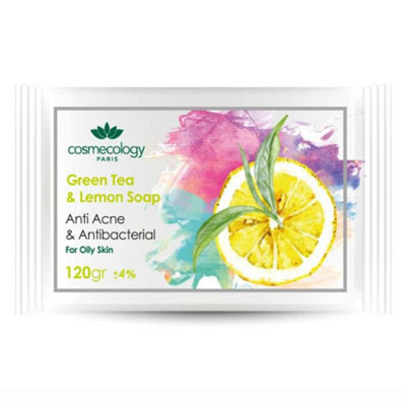صابون  ضد آکنه چای سبز و لیمو کاسمکولوژی 120 گرم